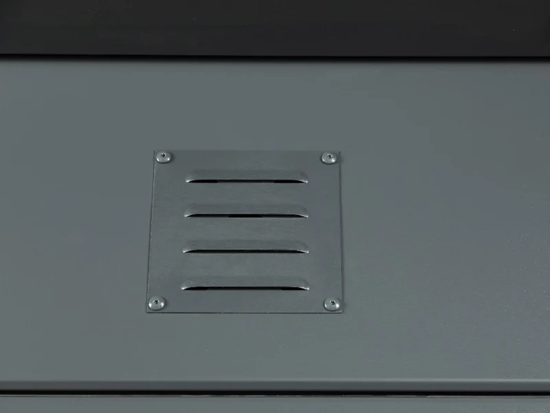 Telluria Metall-Gerätehaus Classico 2424 Granitgrau mit Lounge links - Image 6