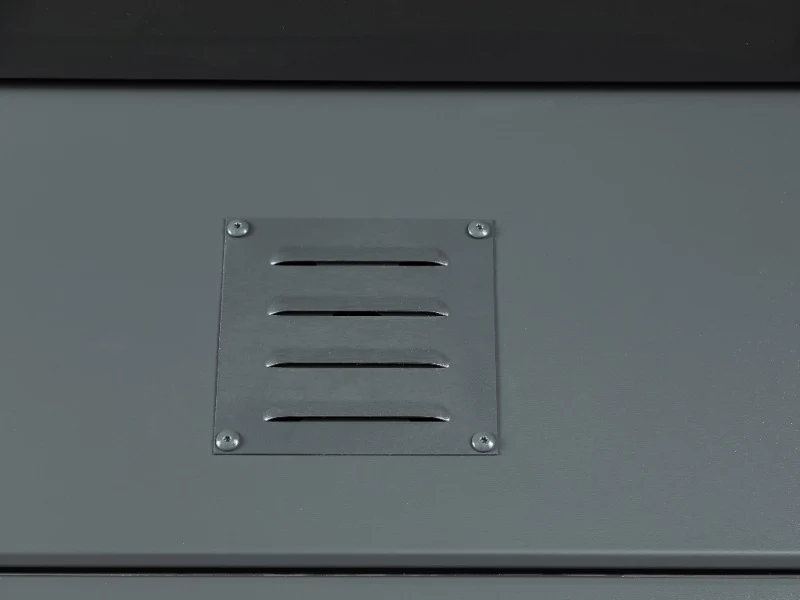Telluria Metall-Gerätehaus Classico 2424 Weiß mit kleinem Seitendach rechts - Image 6