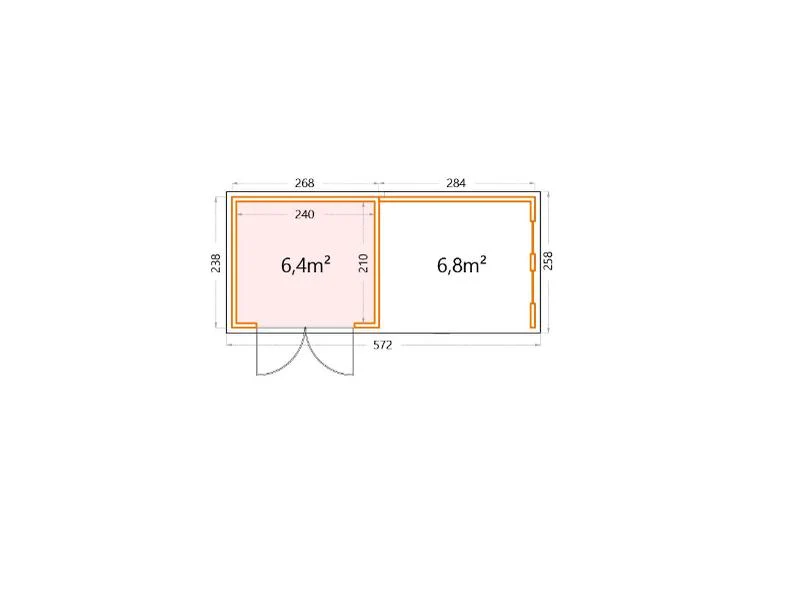 Telluria Metall-Gerätehaus Classico 2724 Weiß mit Lounge rechts, inkl. 2 Fenster - Image 2