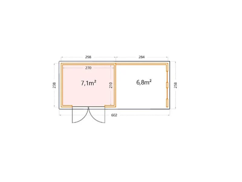 Telluria Metall-Gerätehaus Classico 3024 Komplett Weiß mit Lounge rechts, inkl. 2 Fenster - Image 2