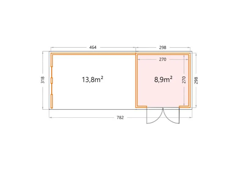 Telluria Metall-Gerätehaus Classico 3030 Granitgrau mit XL Lounge links, inkl. 2 Fenster - Image 2