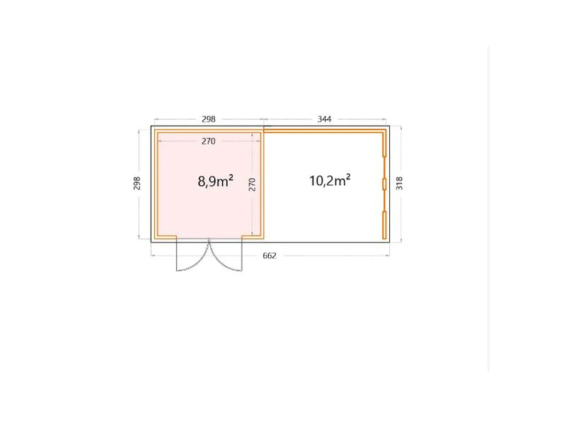 Telluria Metall-Gerätehaus Classico 3030 Komplett Weiß mit großer Lounge rechts, inkl. 2 Fenster - Image 2
