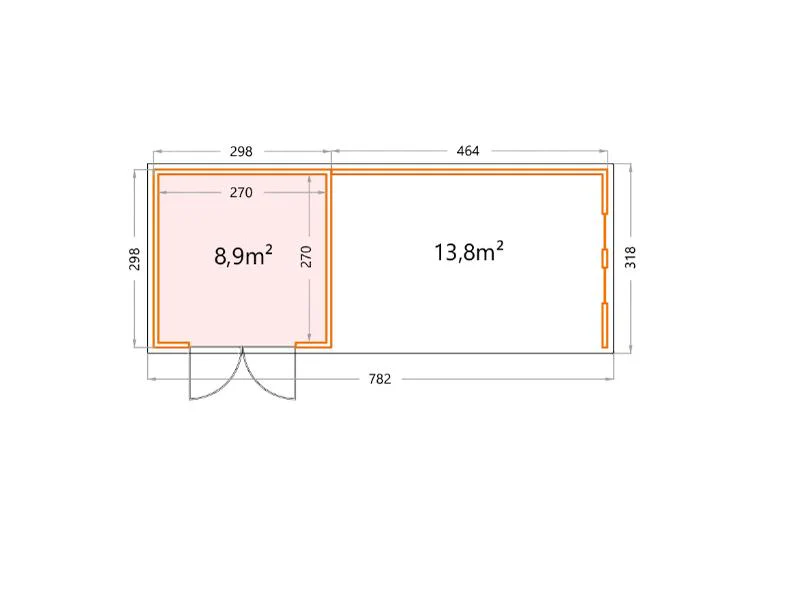 Telluria Metall-Gerätehaus Classico 3030 Komplett Weiß mit XL Lounge rechts, inkl. 2 Fenster - Image 2