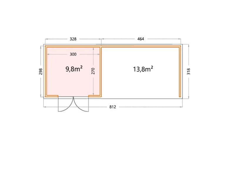 Telluria Metall-Gerätehaus Classico 3330 Komplett Weiß mit XL Lounge rechts - Image 2