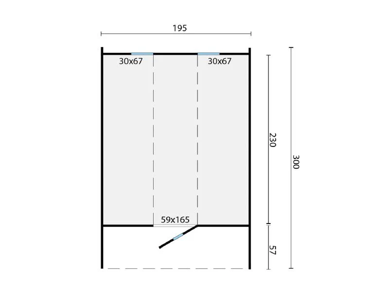 Tuindeco Saunafass 195 x 300 cm Thermowood - Image 2