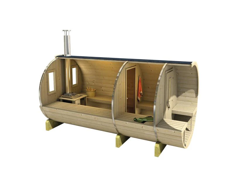 Tuindeco Saunafass 215 x 400 cm mit Vorraum naturbelassen - Image 6