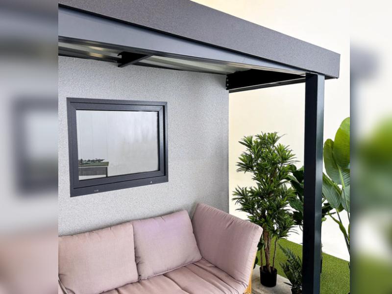 Urban One Gerätehaus Basic Typ 7, 450x256 cm, inkl. Überdachung rechts - Image 9