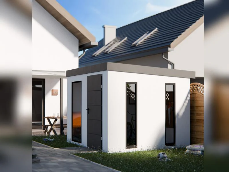 Urban One Gerätehaus Basic Typ 7, 545x298 cm, inkl. Überdachung rechts 2 m - Image 9