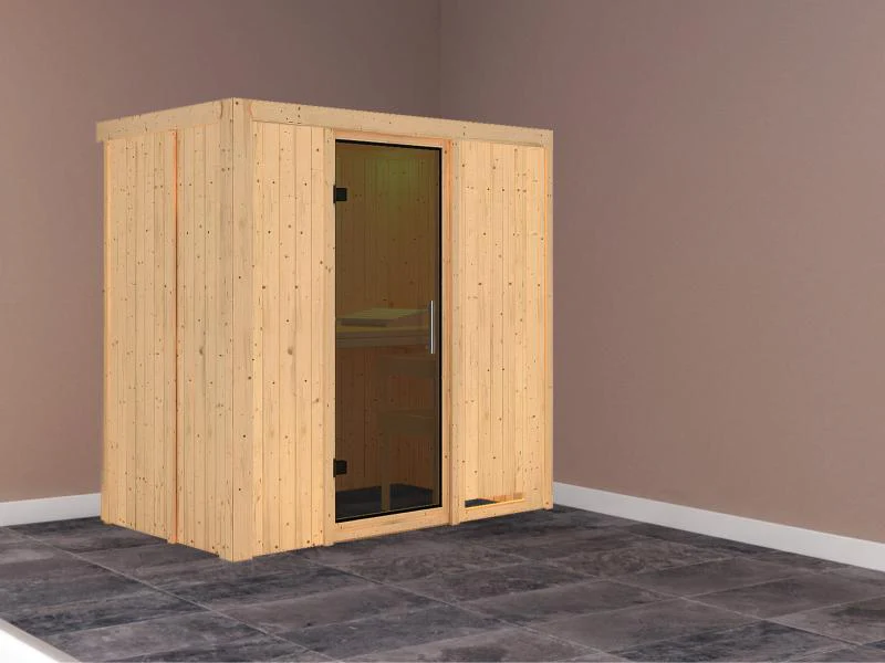 Variado - Karibu Sauna ohne Ofen-ohne Dachkranz-Moderne Saunatür - Image 2