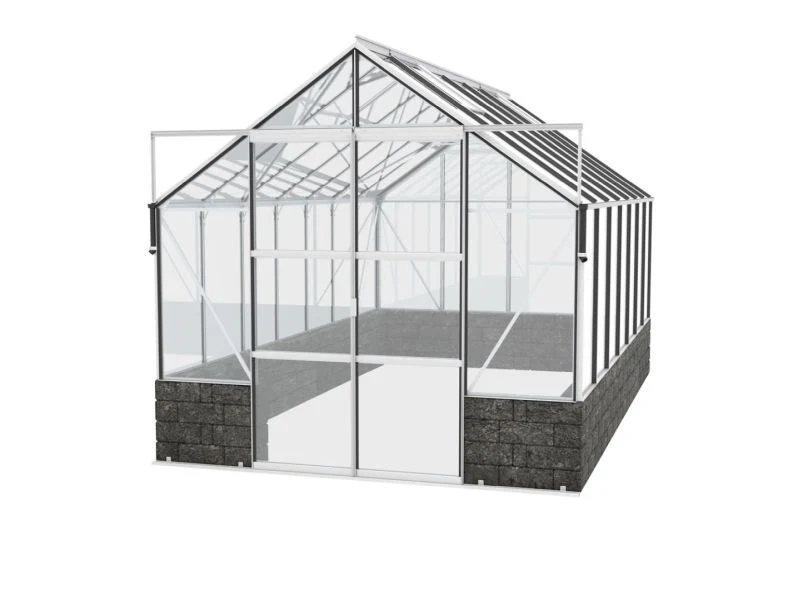 Vitavia Gewächshaus Cassandra 11500 ESG 3 mm Alu eloxiert, inkl. Sockelmauer Basalt - Image 2