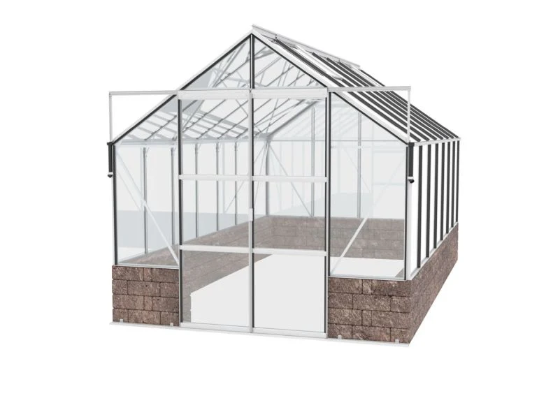Vitavia Gewächshaus Cassandra 11500 ESG 3 mm Alu eloxiert, inkl. Sockelmauer Herbstlaub - Image 2