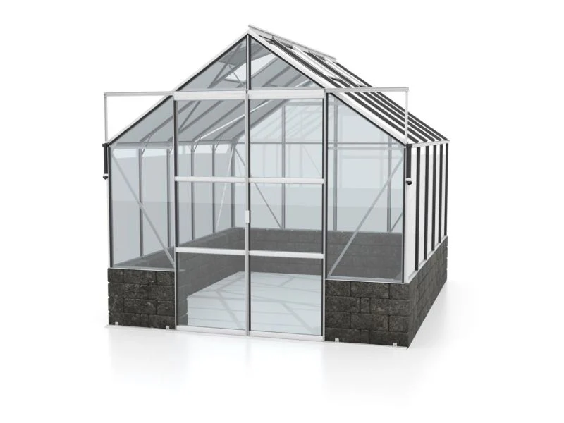 Vitavia Gewächshaus Cassandra 8300 ESG 3 mm Alu eloxiert, inkl. Sockelmauer Basalt - Image 4