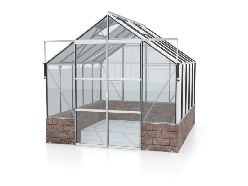 Vitavia Gewächshaus Cassandra 8300 ESG 3 mm Alu eloxiert, inkl. Sockelmauer Herbstlaub - Image 3