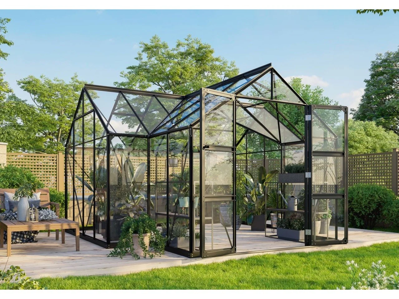Vitavia Gewächshaus Clarus Clarus ESG 3mm, schwarz
