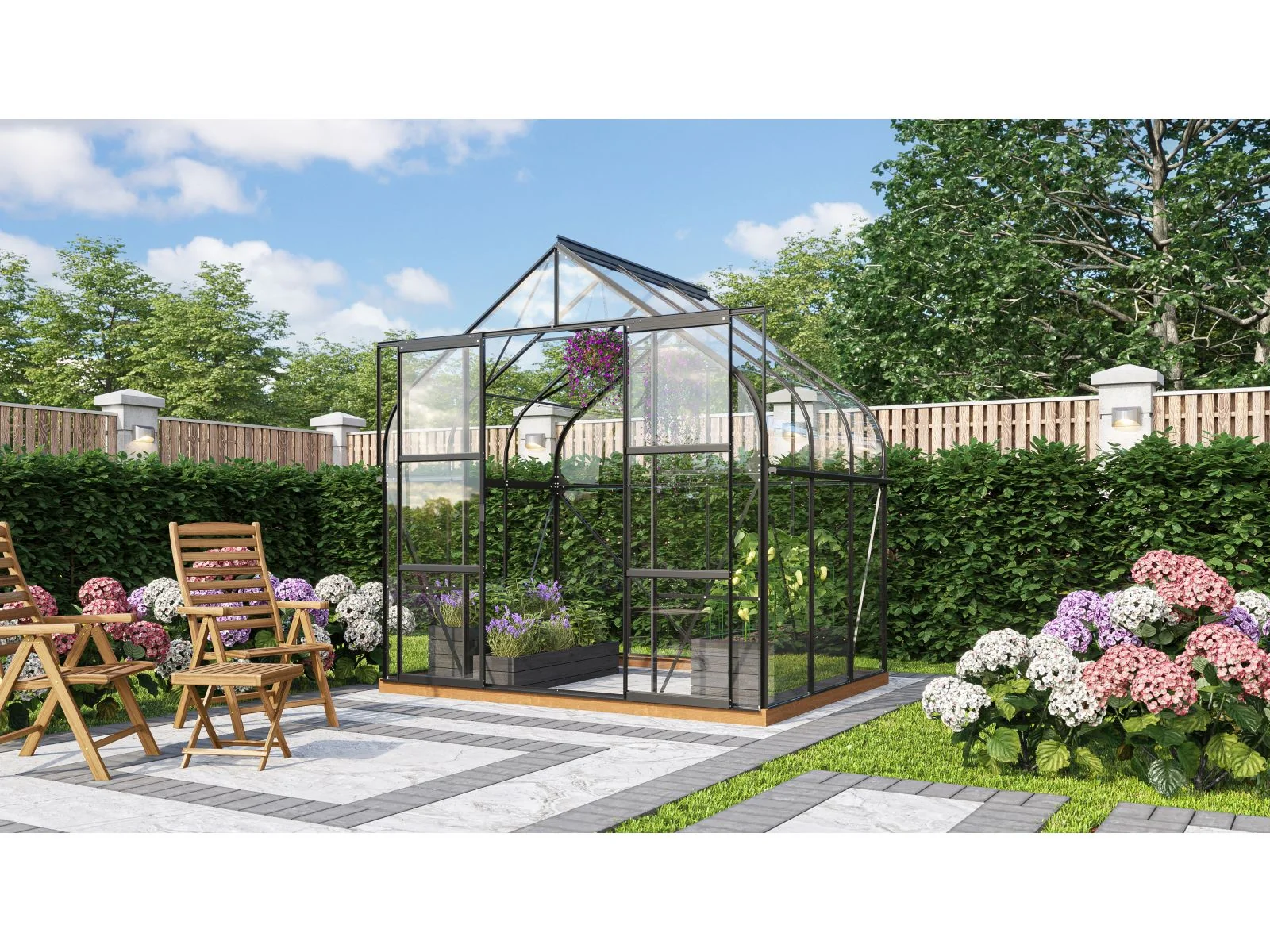 Vitavia Gewächshaus Diana 5000 ESG 3 mm schwarz