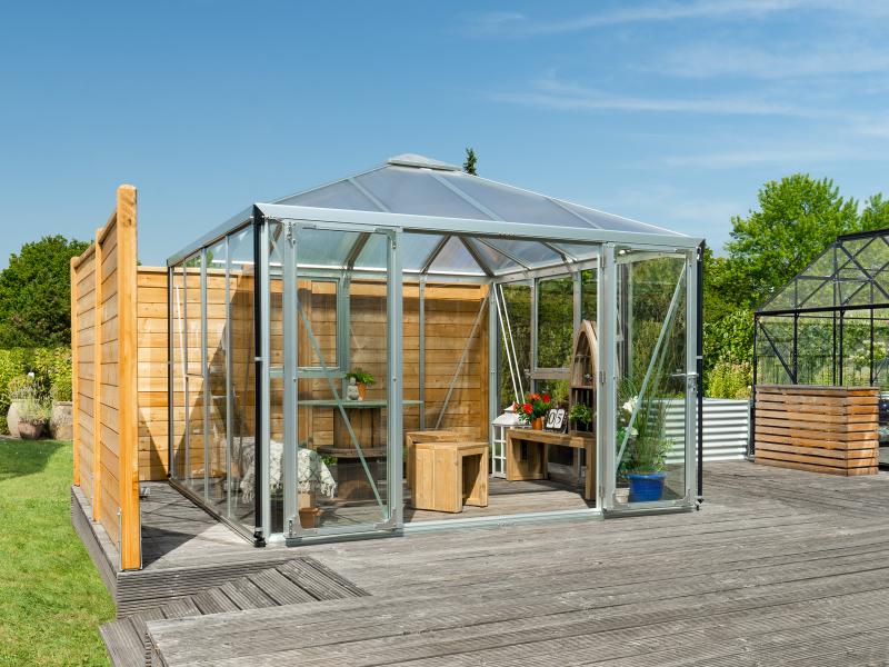 Vitavia Gewächshaus Fortuna 10200, ESG 3mm / HKP 10 mm, Alu, inkl. intergriertes Bodenprofil
