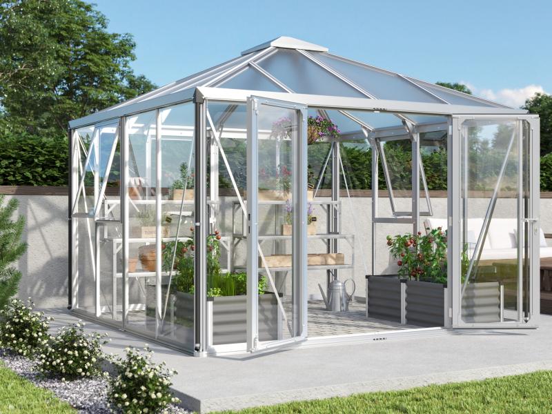 Vitavia Gewächshaus Fortuna 10200, ESG 3mm / HKP 10 mm, Alu, inkl. intergriertes Bodenprofil - Image 3