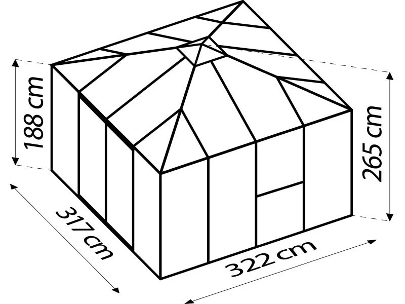 Vitavia Gewächshaus Fortuna 10200, ESG 3mm / HKP 10 mm, Alu, inkl. intergriertes Bodenprofil - Image 4