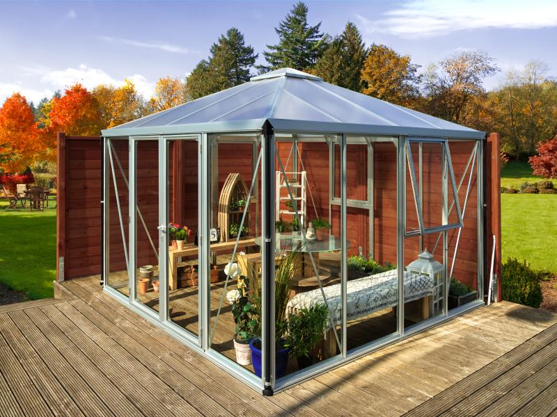 Vitavia Gewächshaus Fortuna 10200, ESG 3mm / HKP 10 mm, Alu, inkl. intergriertes Bodenprofil - Image 8