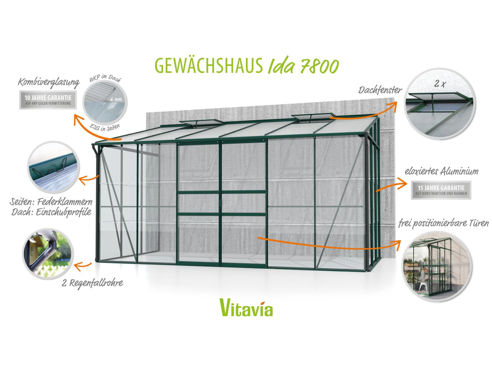 Vitavia Gewächshaus Ida 7800 ESG/HKP, Smaragd - Image 6