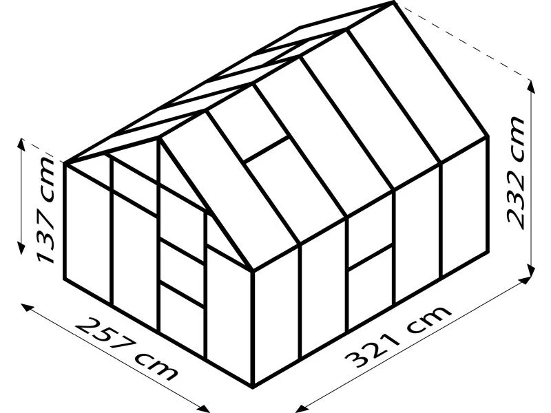 Vitavia Gewächshaus Meridian 1, 8300 ESG 3mm , schwarz - Image 3