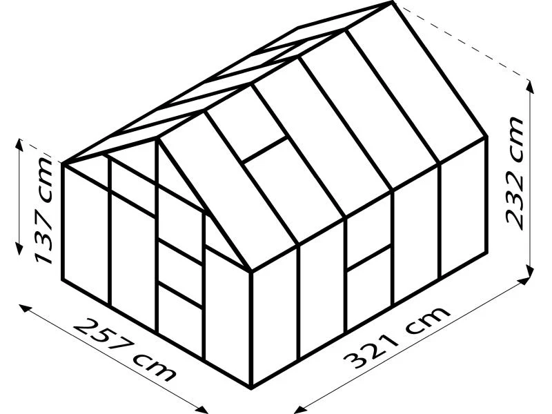 Vitavia Gewächshaus Meridian 1, 8300 HKP 4 mm Alu - Image 3