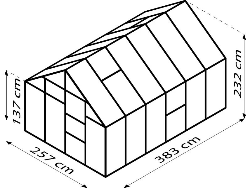 Vitavia Gewächshaus Meridian 1, 9900 ESG 3mm Alu - Image 3