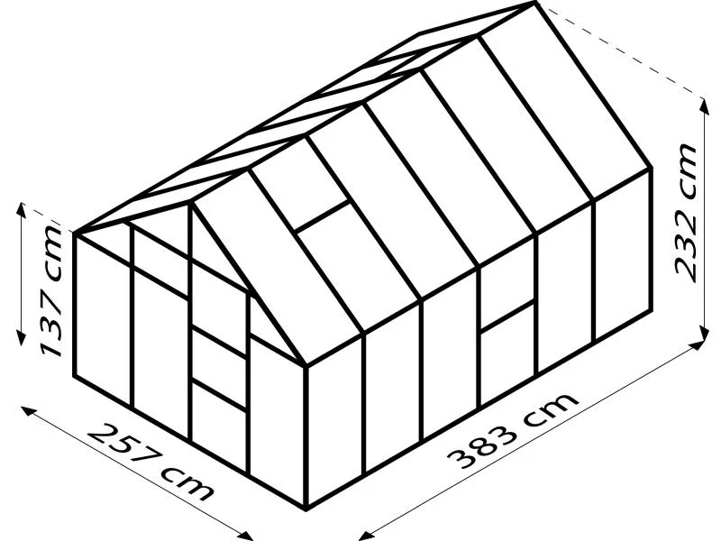 Vitavia Gewächshaus Meridian 1, 9900 HKP 4 mm Alu - Image 3