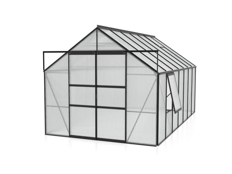 Vitavia Gewächshaus Meridian 2, 11500 HKP 4 mm, schwarz, mit Doppelschiebetür - Image 2
