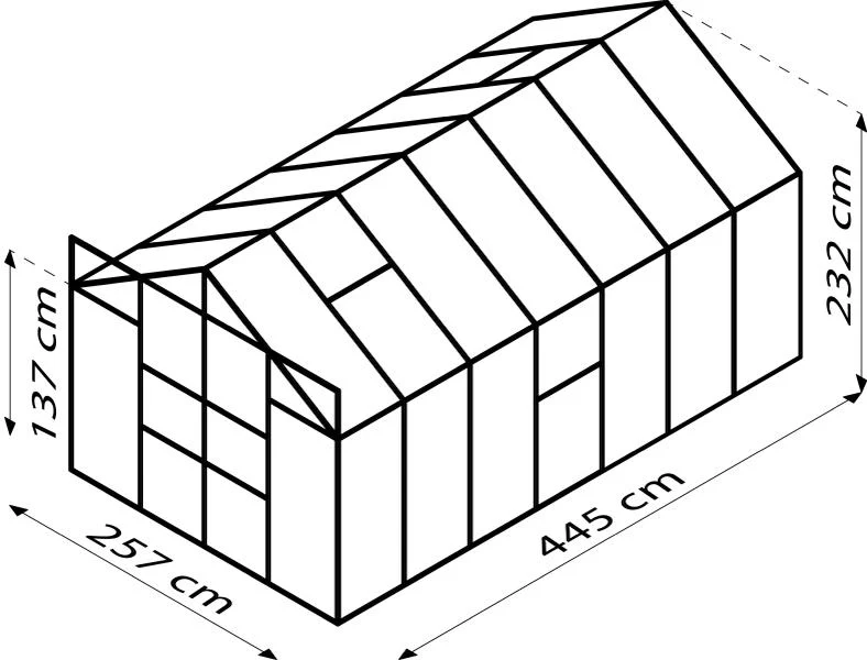 Vitavia Gewächshaus Meridian 2, 11500 HKP 6mm, smaragd, mit Doppelschiebetür - Image 3