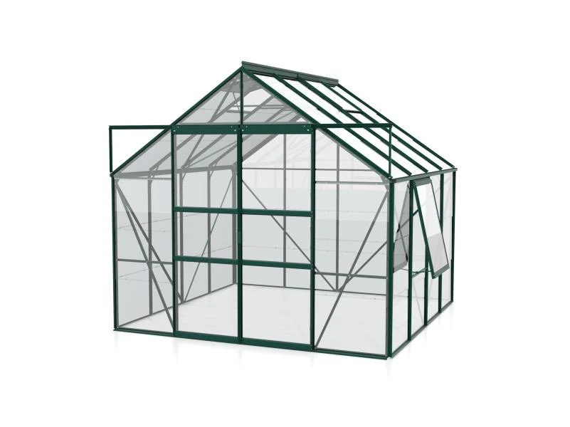 Vitavia Gewächshaus Meridian 2, 6700 ESG 3mm, smaragd, mit Doppelschiebetür - Image 2