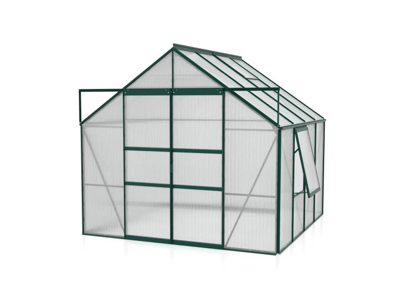 Vitavia Gewächshaus Meridian 2, 6700 HKP 4 mm, smaragd, mit Doppelschiebetür - Image 2