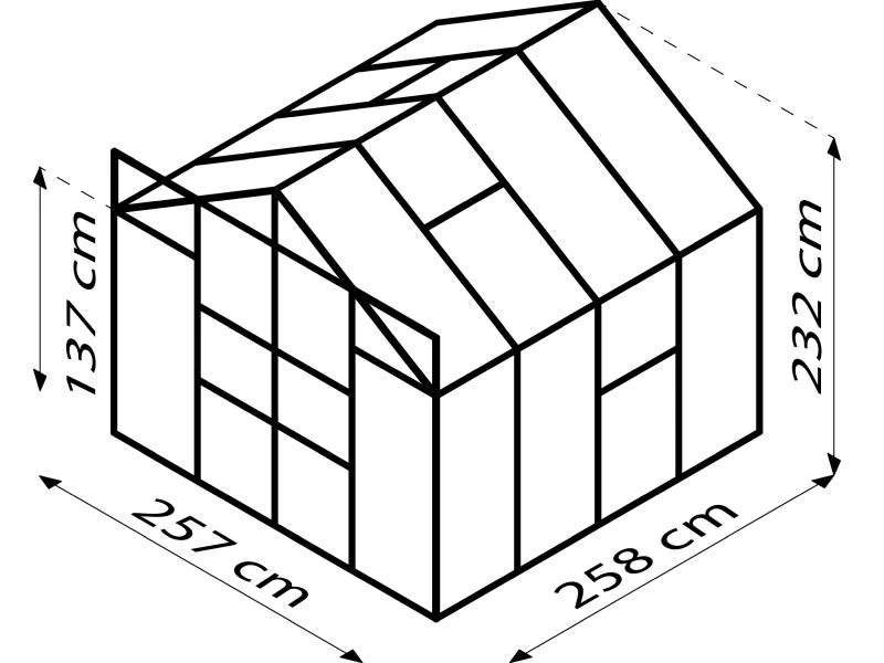 Vitavia Gewächshaus Meridian 2, 6700 HKP 6 mm Alu, mit Doppelschiebetür - Image 4