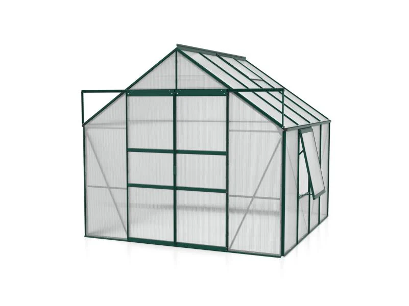 Vitavia Gewächshaus Meridian 2, 6700 HKP 6 mm, smaragd, mit Doppelschiebetür - Image 2