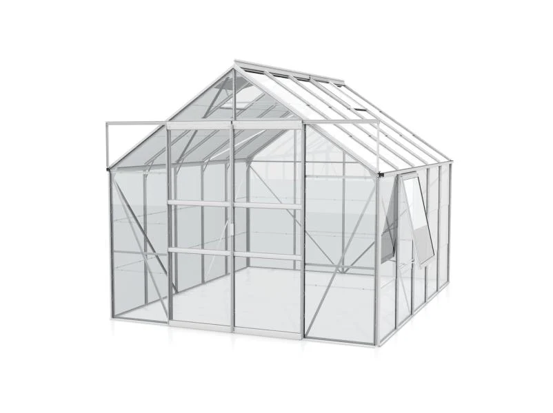 Vitavia Gewächshaus Meridian 2, 8300 ESG 3mm Alu, mit Doppelschiebetür - Image 2