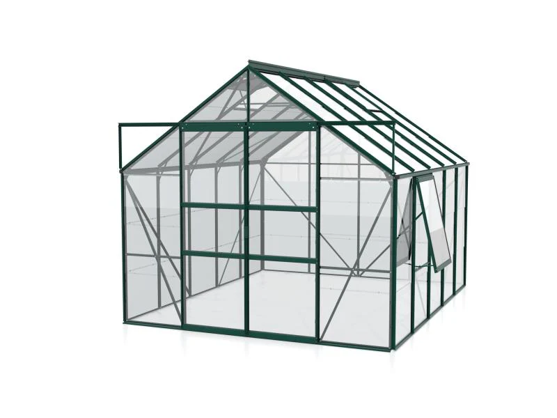 Vitavia Gewächshaus Meridian 2, 8300 ESG 3mm, smaragd, mit Doppelschiebetür - Image 2