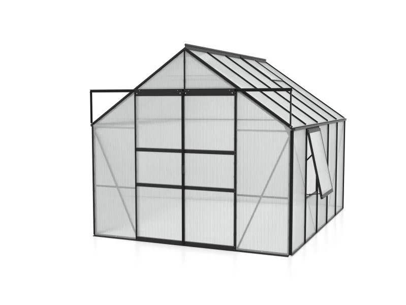 Vitavia Gewächshaus Meridian 2, 8300 HKP 4 mm, schwarz, mit Doppelschiebetür - Image 2