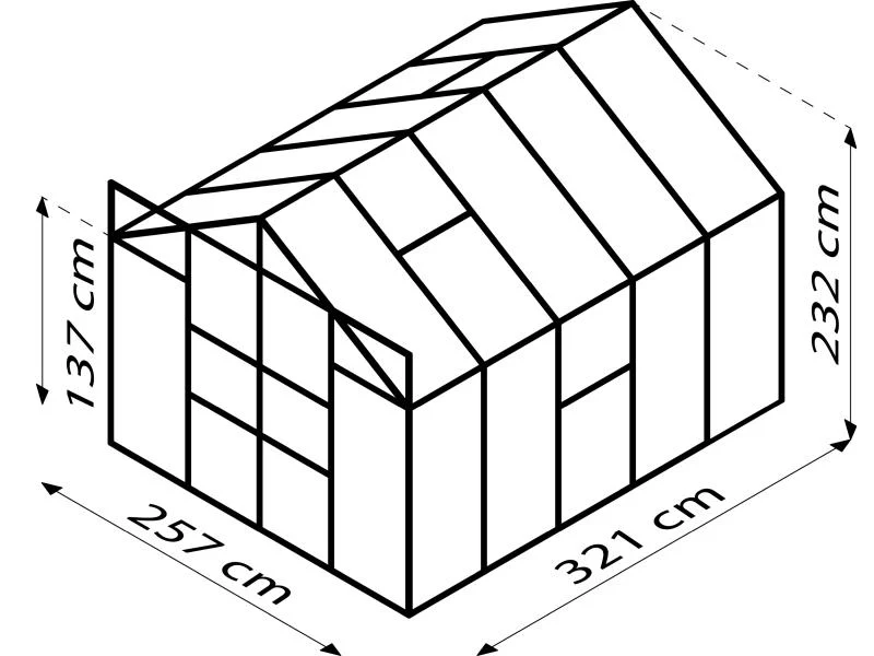 Vitavia Gewächshaus Meridian 2, 8300 HKP 6 mm Alu, mit Doppelschiebetür - Image 4