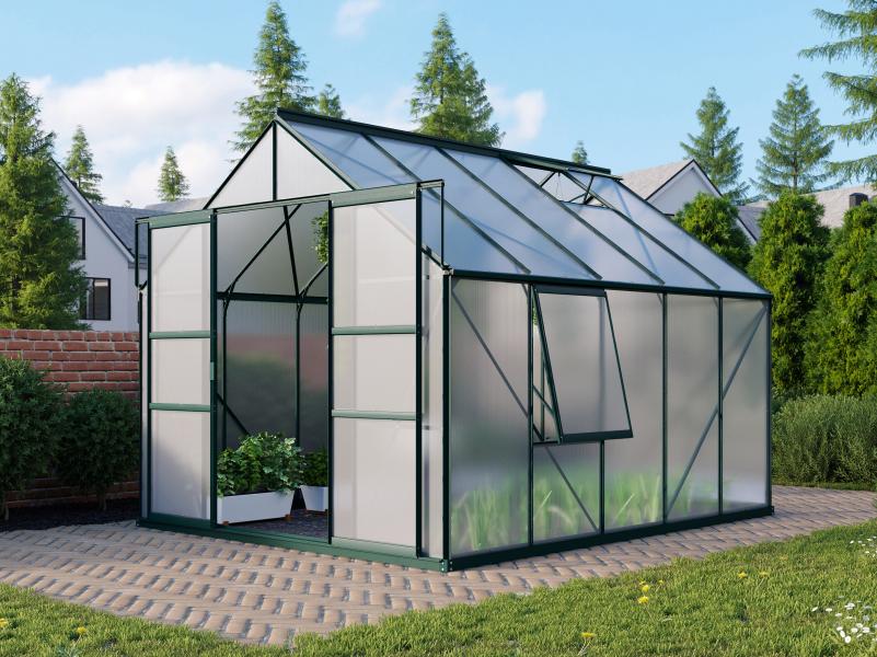 Vitavia Gewächshaus Meridian 2, 8300 HKP 6 mm, smaragd, mit Doppelschiebetür - Image 2
