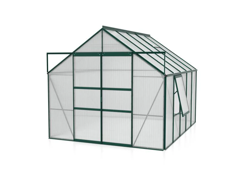 Vitavia Gewächshaus Meridian 2, 8300 HKP 6 mm, smaragd, mit Doppelschiebetür - Image 3