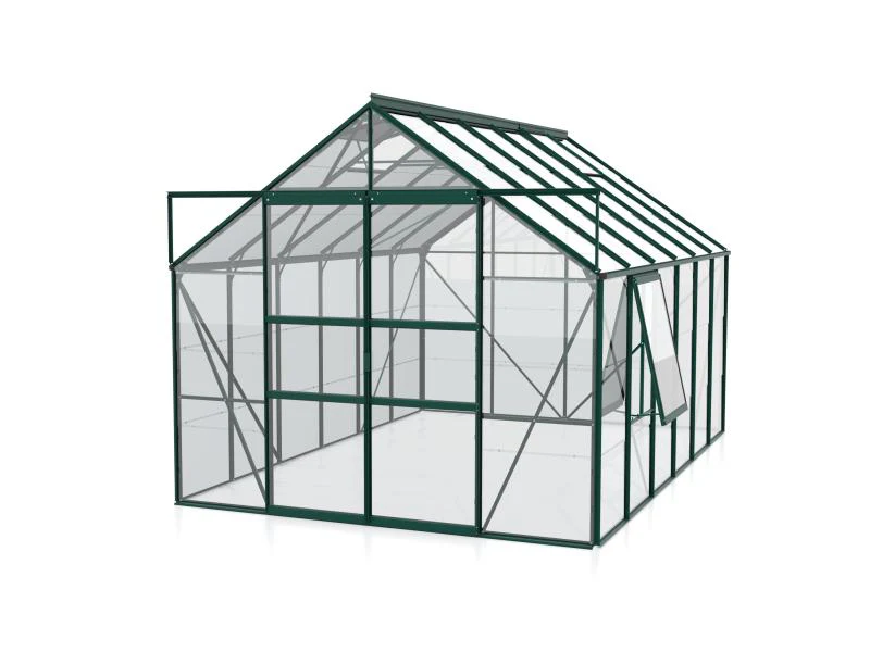 Vitavia Gewächshaus Meridian 2, 9900 ESG 3mm, smaragd, mit Doppelschiebetür - Image 2
