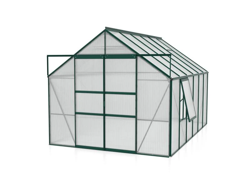 Vitavia Gewächshaus Meridian 2, 9900 HKP 4 mm, smaragd, mit Doppelschiebetür - Image 2