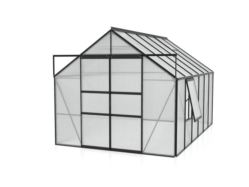 Vitavia Gewächshaus Meridian 2, 9900 HKP  6mm, schwarz, mit Doppelschiebetür - Image 2
