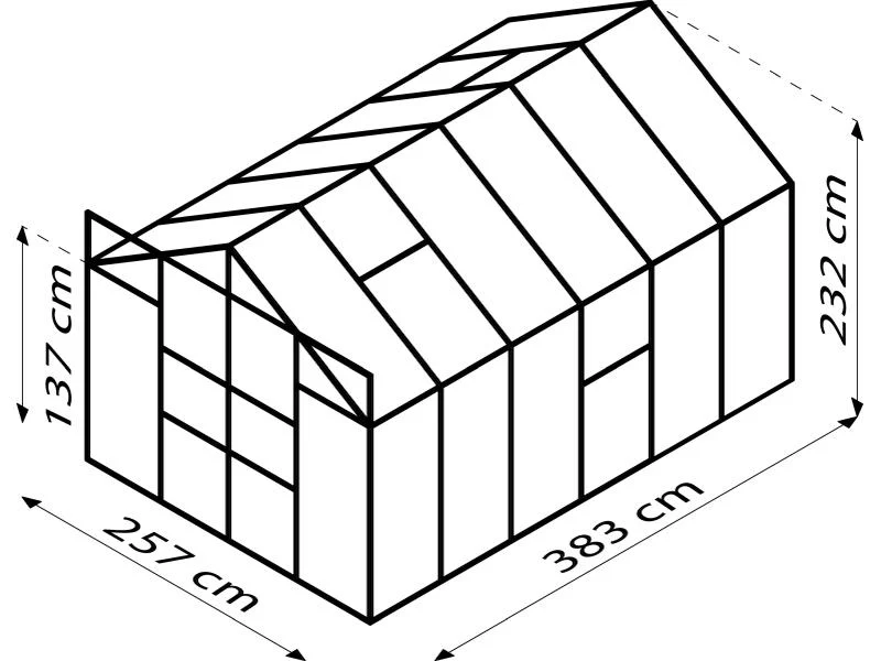 Vitavia Gewächshaus Meridian 2, 9900 HKP  6mm, schwarz, mit Doppelschiebetür - Image 3