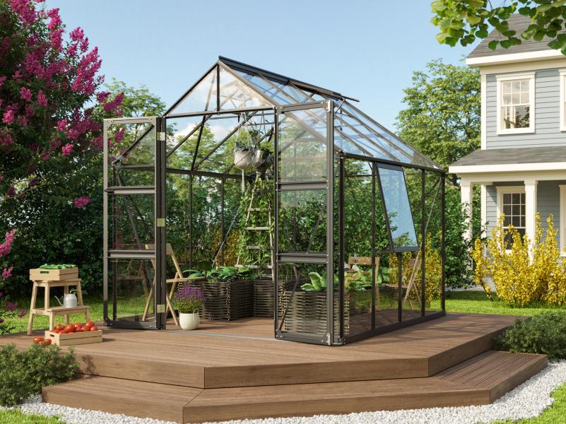 Vitavia Gewächshaus Olymp 6700 ESG 3 mm Schwarz