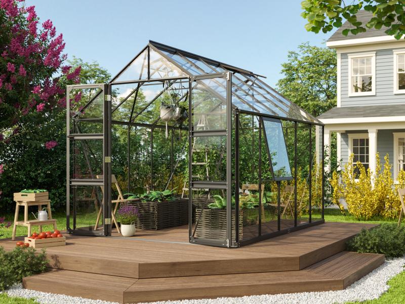 Vitavia Gewächshaus Olymp 8300 ESG 3 mm Schwarz