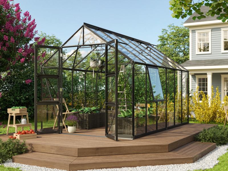 Vitavia Gewächshaus Olymp 9900 ESG 3 mm Schwarz