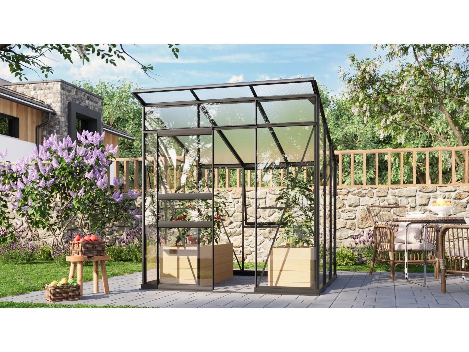 Vitavia Gewächshaus Palma 4450 ESG/HKP, schwarz