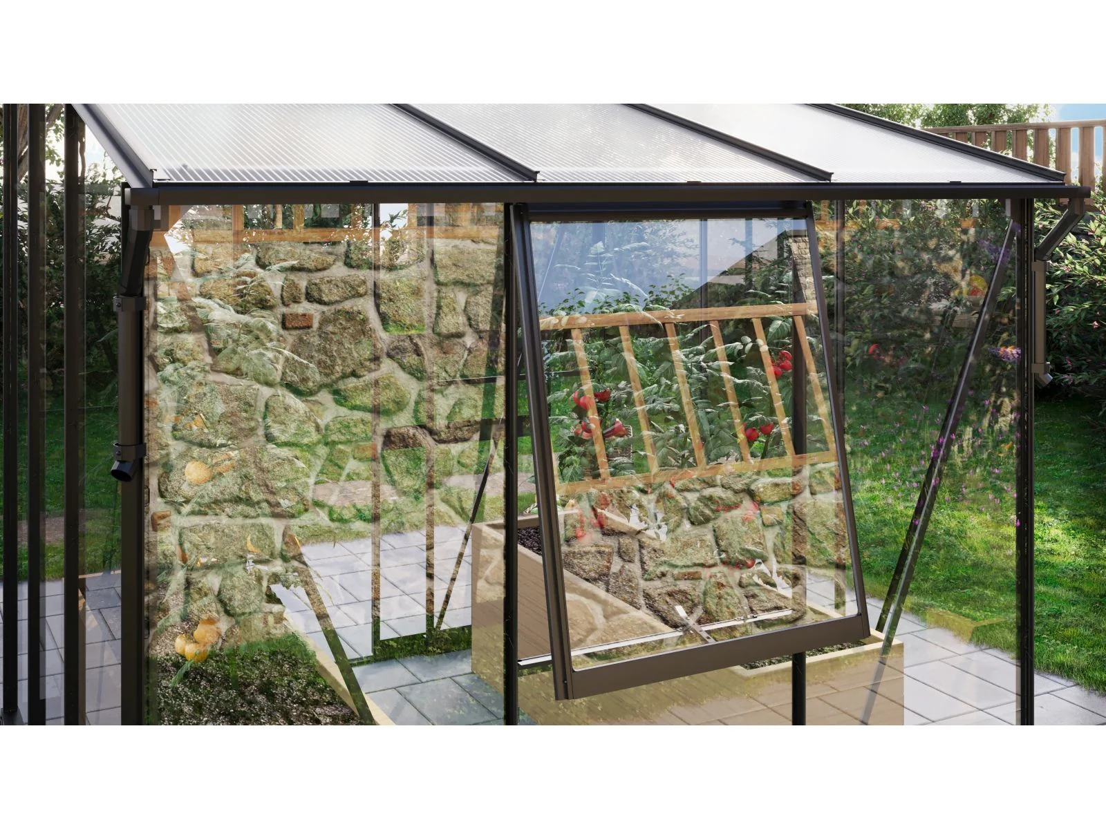 Vitavia Gewächshaus Palma 4450 ESG/HKP, schwarz - Image 2