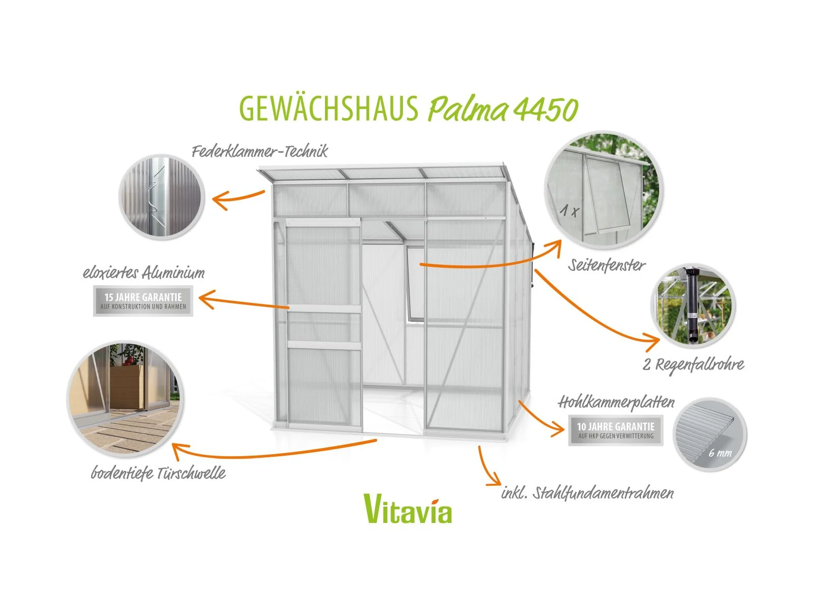 Vitavia Gewächshaus Palma 4450 HKP 6mm - Image 5